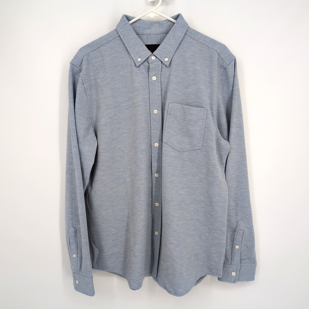 Rails Button Down Shirt Blue Oxford Stretch Long Sleeve Mens Large